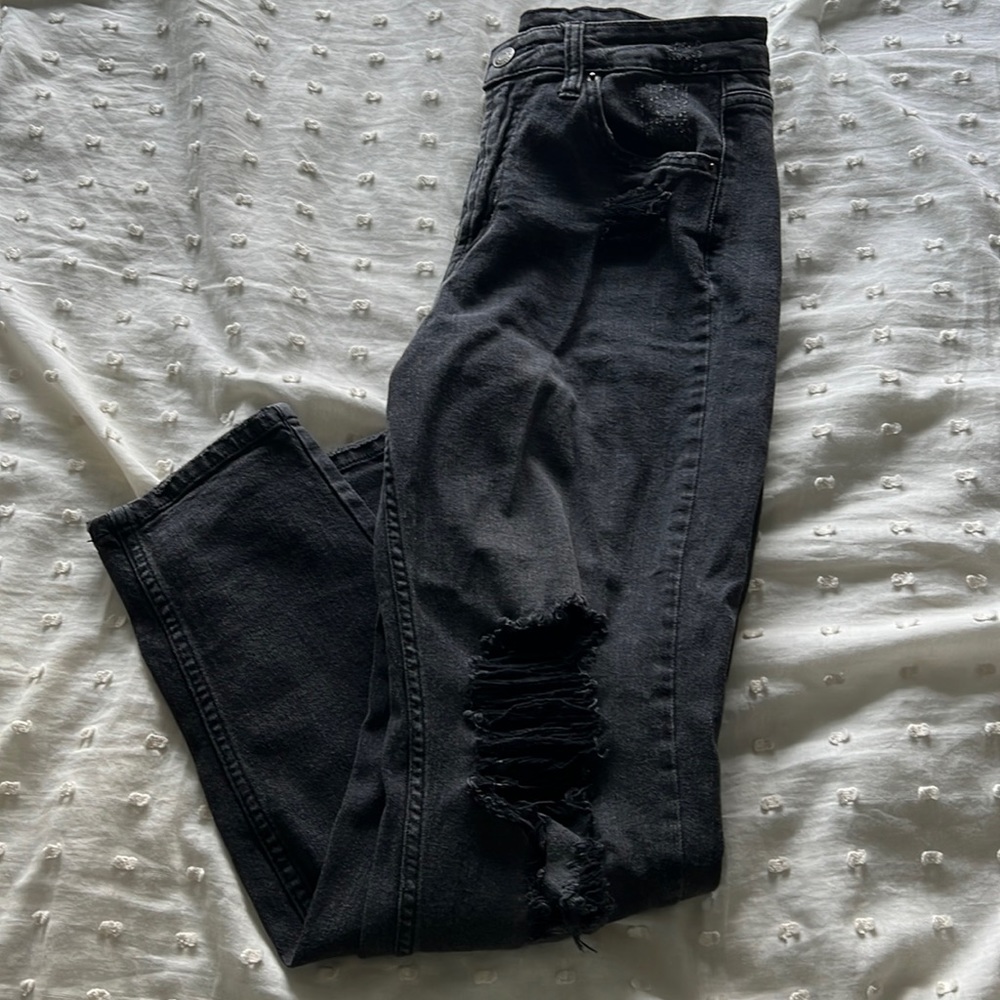 Black ripped jeans